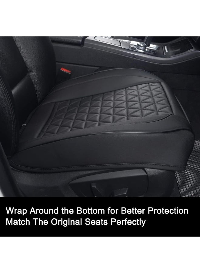 Luxury Faux Leather Car Seat Cover Front Bottom Seat Cushion Cover, Anti-Slip and Wrap Around The Bottom, Fits 95% of Vehicles - 1 Piece,Black - Image 5