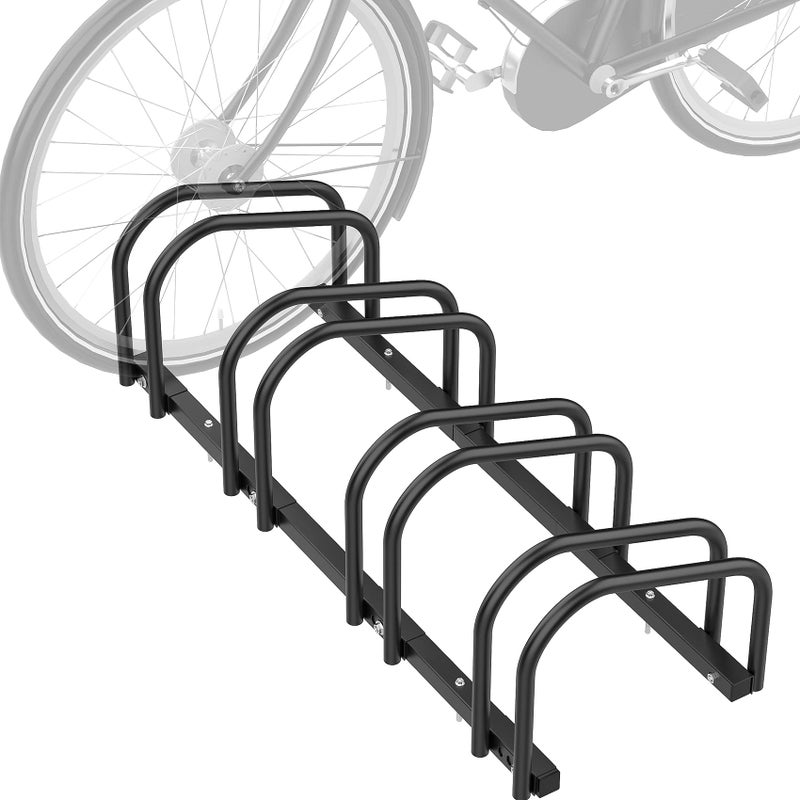 WALMANN 4 Bikes Floor Bike Stand Bike Parking Rack Garage Bike Storage Stand IndoorOutdoor 2228 Wheel Stand Max Tire Width 21