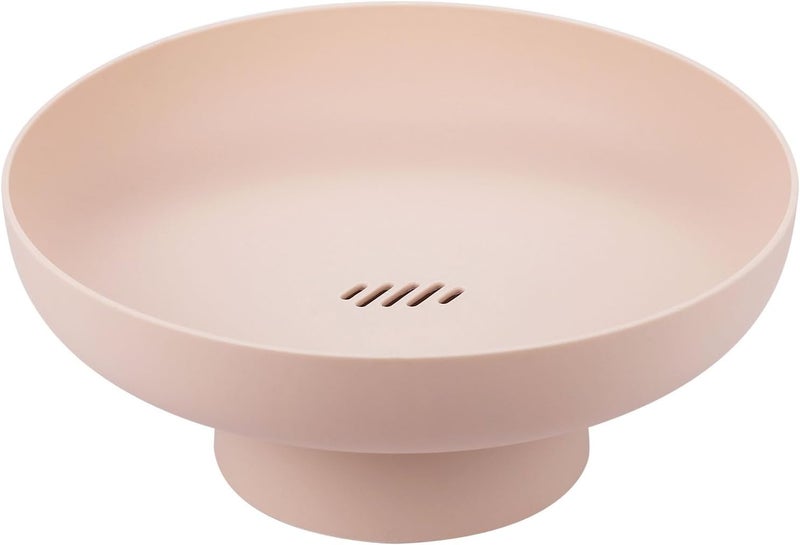 IBWell 102 inch Fruit Holder for Kitchen Countertop Plastic Fruit Basket for Counter Pink Fruit Bowl for Home Decor Modern Centerpiece Bowl for Dining Table - Image 1