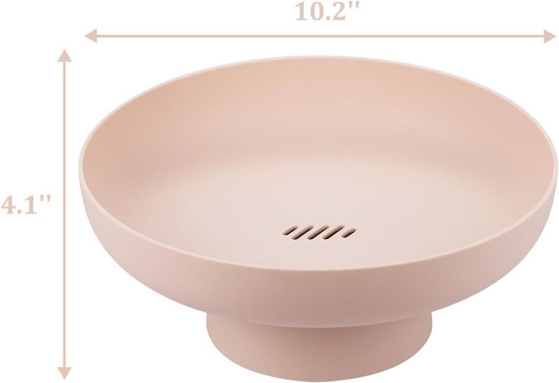 IBWell 102 inch Fruit Holder for Kitchen Countertop Plastic Fruit Basket for Counter Pink Fruit Bowl for Home Decor Modern Centerpiece Bowl for Dining Table - Image 2