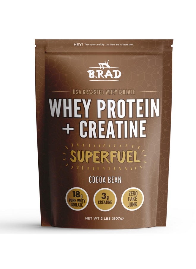 Health & Household - B.Rad Grass Fed Whey Protein Isolate Powder With Creatine | Ultra-Pure, All-Natural Clean Ingredients | Superfuel With Whey And Creatine | 100% Usa Sourced | Delicious Cocoa Bean (Chocolate) Flavor - Image 1
