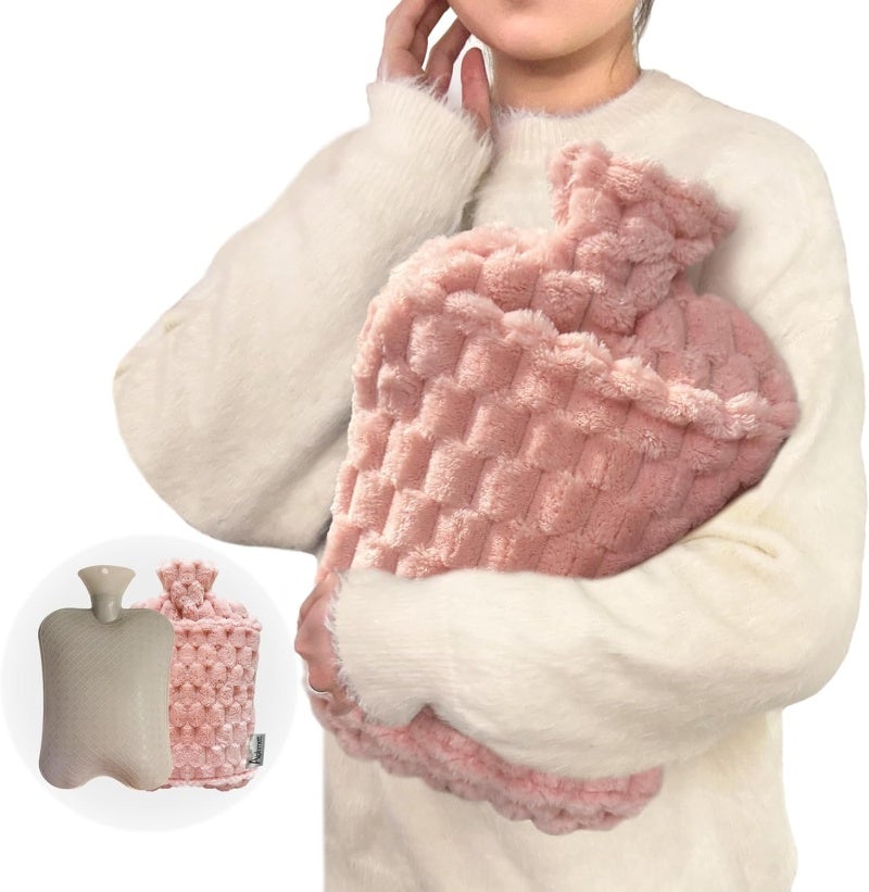 Large Hot Water Bottle: 22x33cm 2.5L High Capacity Long-Lasting Warmth - Leak-Proof Safe Soft Cover Hot Water Bag for Full Body Thermal Therapy, Bed And Feet Warmth - Image 1