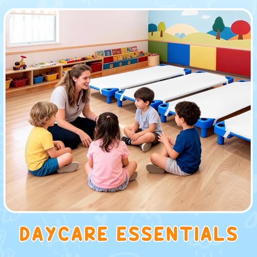 Comfyanno Cot Sheets for Daycare Standard Size - Fits 23" x 52" Cot, 10 Pack Bulk, Daycare Essentials, Soft & Comfortable Fitted Cot Cover, for Preschool Kids Nap Time, Brushed Microfiber - Navy Blue - Image 5