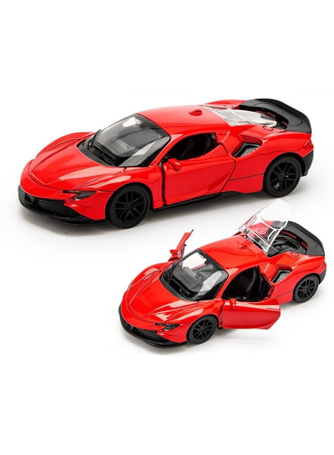 HALAMODO 1:36 Alloy Sports Car Model , Pull-Back Toy Car , Model Car for Kids Boy Girl Gift , Collectible Display ,Red 12 cm*5 cm*3 cm ﻿ - Image 2