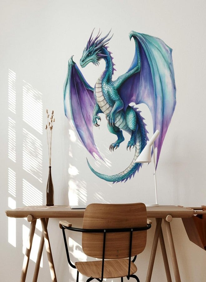 SUPERDANT Flying Dragon Wall Stickers Colorful Dragon Wall Decor Nursery Stickers Animal DIY Vinyl Murals Peel and Stick Wallpaper Art Decals for Home Kids Room Playroom Living Room Decoration - Image 4
