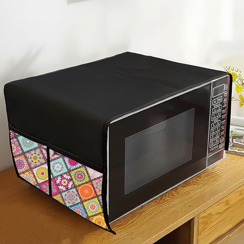 Fancy Walas Microwave Oven Cover & Top Cover for Kitchen Decor Durable Dustproof Waterproof Microwave Cover, Oven Cover, Modern Design with 4 Side Pockets for Kitchen Accessories - Multi (100 x 35 cm) - Image 4