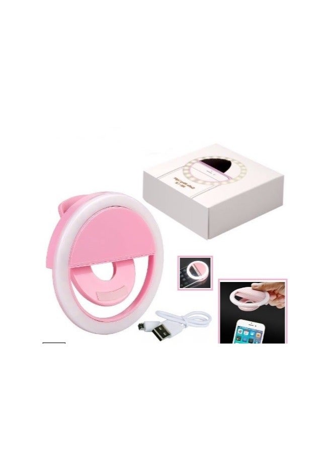 Portable Camera Studio LED Photography Ring Light Pink/White - Image 4