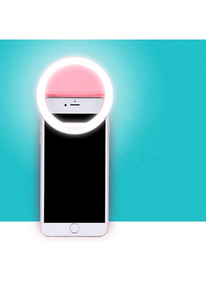 Portable Camera Studio LED Photography Ring Light Pink/White - Image 1