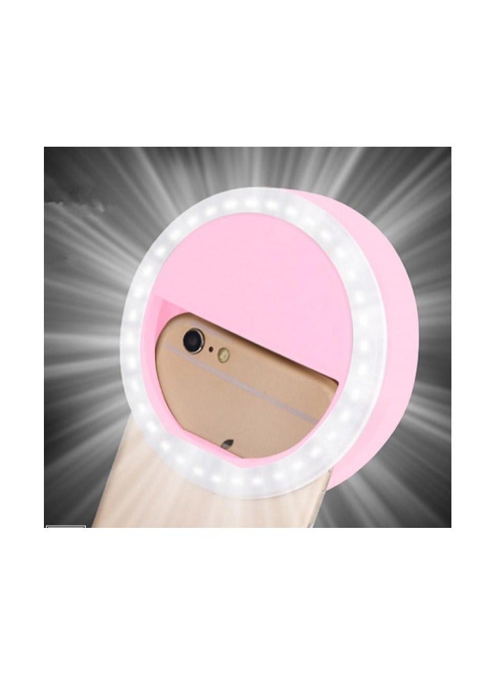 Portable Camera Studio LED Photography Ring Light Pink/White - Image 3