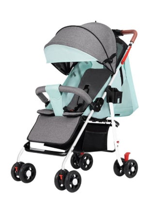 Lightweight Baby Stroller With One-click Folding, Two-way, Oversized Canopy, Removable Tray, and insect protection net, suitable for infants from 0 to 36 months, Adjustable Canopy, and Trolley Handle for Easy Air Travel, Stroller With 5-Point Safety Belt etc., - Blue - view 2