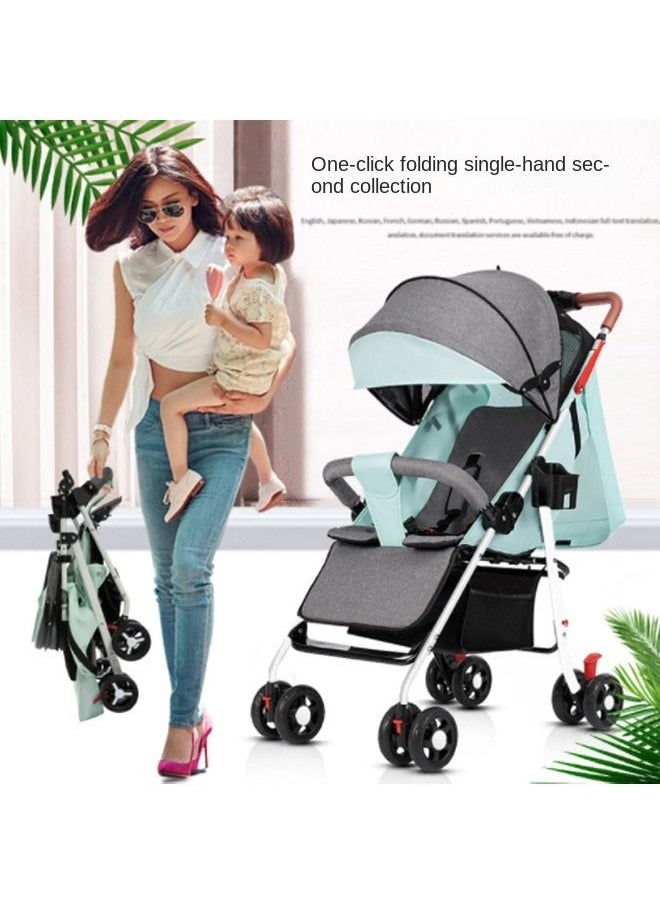 Mi VAZA - Lightweight Baby Stroller With One-click Folding, Two-way, Oversized Canopy, Removable Tray, and insect protection net, suitable for infants from 0 to 36 months, Adjustable Canopy, and Trolley Handle for Easy Air Travel, Stroller With 5-Point Safety Belt etc., - Blue - Image 1
