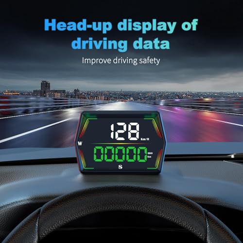 AZIJYV GPS Speedometer, Heads Up Display for Cars, Digital Speedometer for Cars with Speed,Overspeed Alarm, Fatigue Driving Reminder,Automatic Photosensitive,Applicable for All Cars - Image 5