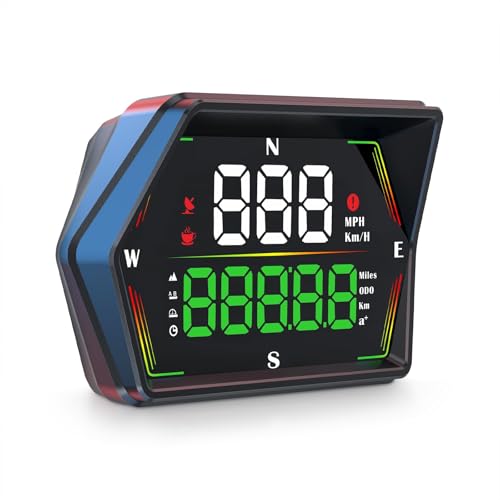AZIJYV GPS Speedometer, Heads Up Display for Cars, Digital Speedometer for Cars with Speed,Overspeed Alarm, Fatigue Driving Reminder,Automatic Photosensitive,Applicable for All Cars - Image 1