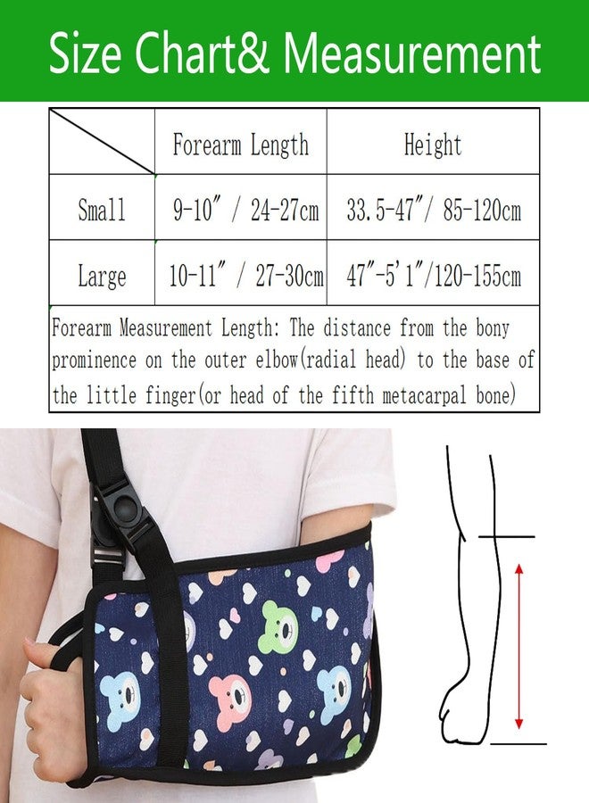 Ledhlth Pediatric Arm Sling for Kids - Adjustable Child Shoulder Immobilizer Brace for Broken Collarbone, Post-Surgery Support, Exquisite Printed Sling with Blue Bear Design (Small) - Image 2