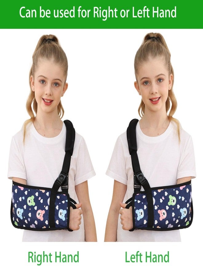 Ledhlth Pediatric Arm Sling for Kids - Adjustable Child Shoulder Immobilizer Brace for Broken Collarbone, Post-Surgery Support, Exquisite Printed Sling with Blue Bear Design (Small) - Image 3