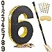 PCFING 20 Inch Number 6 Piata Gold Black with 30 Inch Piata Stick Blindfold Confetti for Man Women Boys Girls Birthday Party Decorations Anniversary Celebration Fiesta - Image 2