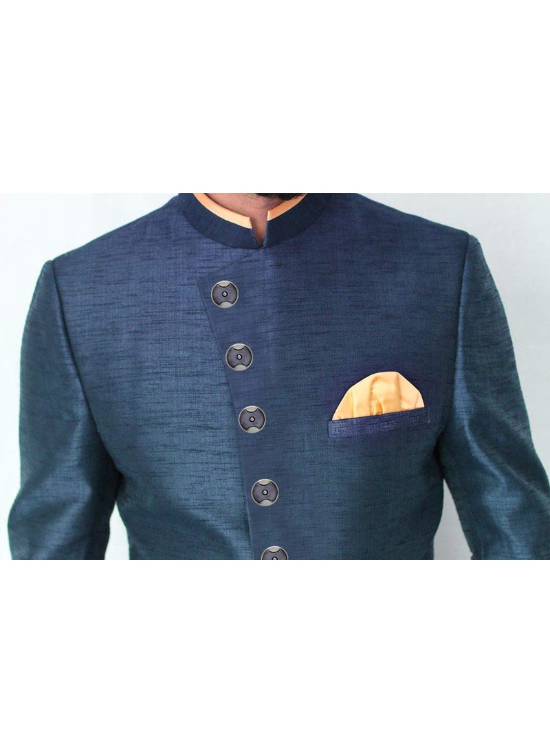 Handicraft Kottage - Handicraft Kottage® Antique Metal Button for Coat,Blazer,Suit,Sherwani and Indian Dresses (Navy Blue) - Image 1