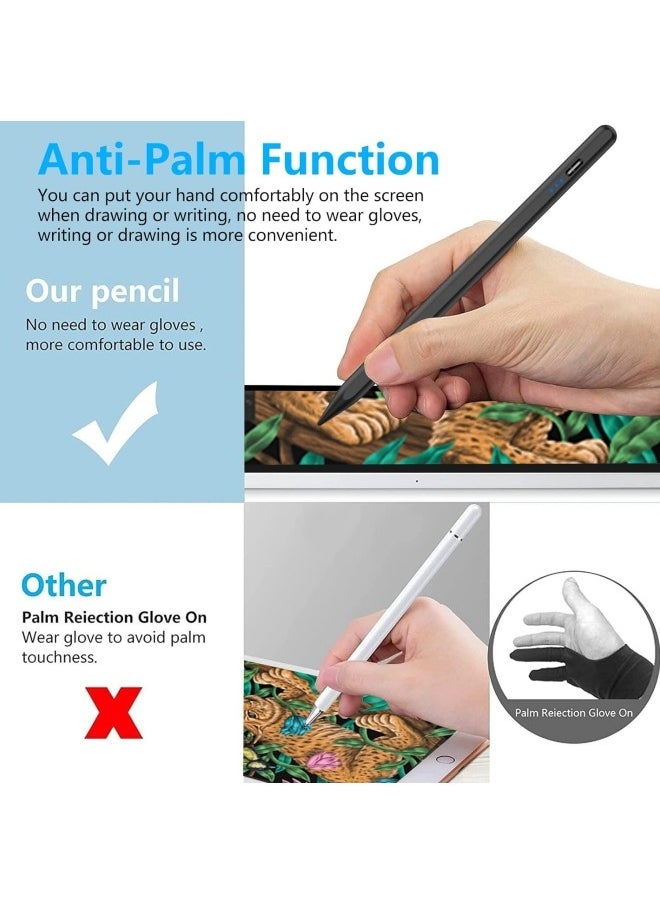 BUPY - Stylus Pen/Apple Pencil for iPad 10/9th Gen,iPad Pen Compatible with (2018-2022) Apple iPad Pro 11 & 12.9 inch,iPad Mini 6th/5th Gen, iPad Air 3/4/5,iPad 6/7/8th Gen for Writing/Drawing (Black) - Image 1