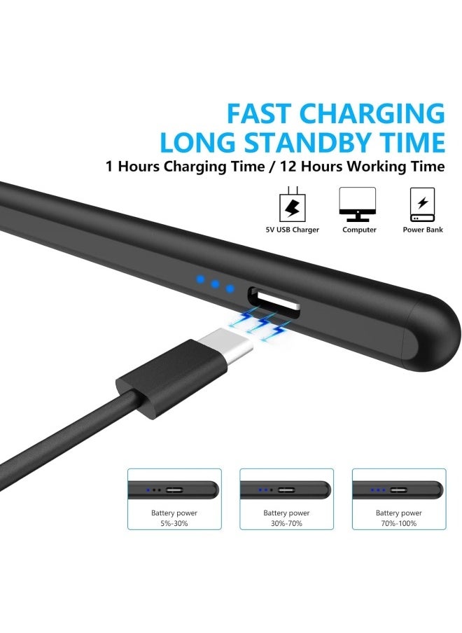 BUPY - Stylus Pen/Apple Pencil for iPad 10/9th Gen,iPad Pen Compatible with (2018-2022) Apple iPad Pro 11 & 12.9 inch,iPad Mini 6th/5th Gen, iPad Air 3/4/5,iPad 6/7/8th Gen for Writing/Drawing (Black) - Image 1