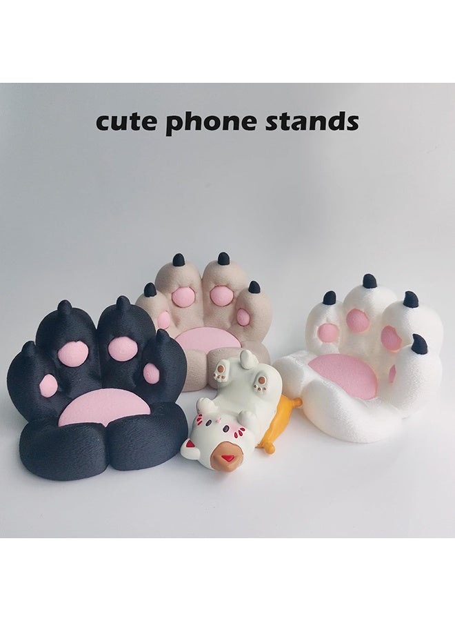 Cat Paw Phone Stand - 3D Printing Design Cute Phone Holder Gift for Cat Lovers, Desk Decor Accessory White - Image 5