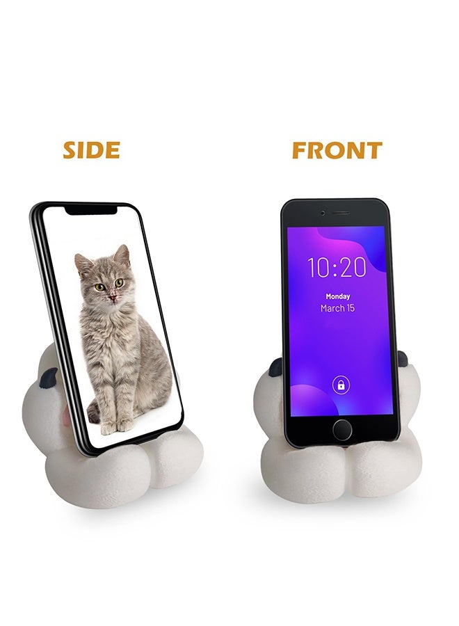 Cat Paw Phone Stand - 3D Printing Design Cute Phone Holder Gift for Cat Lovers, Desk Decor Accessory White - Image 2