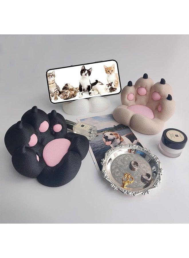 Cat Paw Phone Stand - 3D Printing Design Cute Phone Holder Gift for Cat Lovers, Desk Decor Accessory White - Image 4