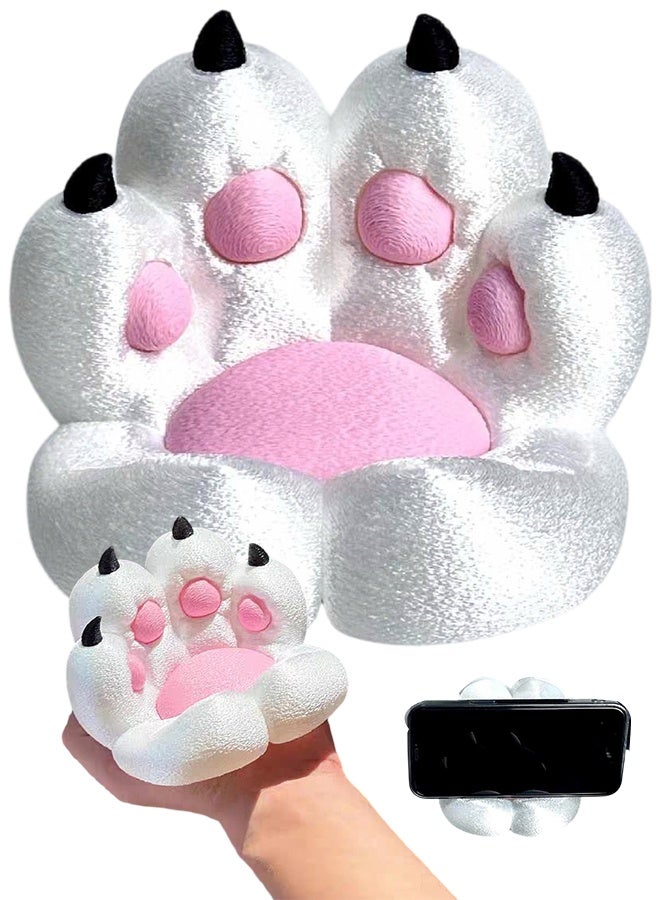 Cat Paw Phone Stand - 3D Printing Design Cute Phone Holder Gift for Cat Lovers, Desk Decor Accessory White - Image 1