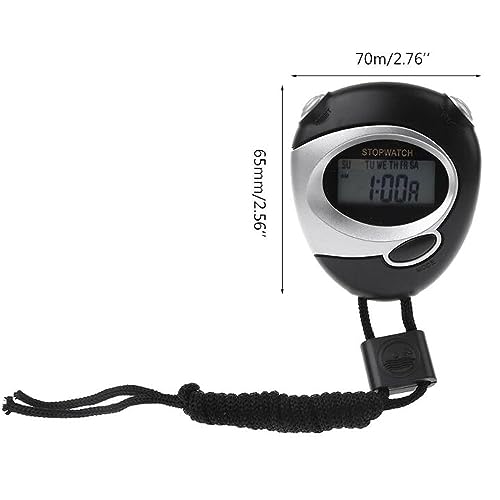 SMIC Racer Stopwatch Sport Timer Lap Split Digital Professional Stopwatch with Clock Alarm, Large Display Shockproof Stopwatch for Coaches Swimming Running Sports Training (Black) - Image 3