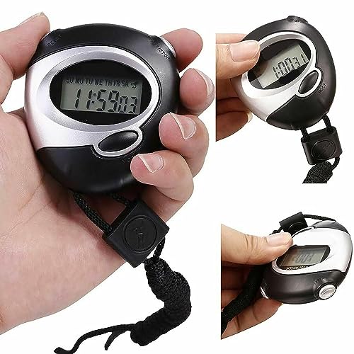 SMIC Racer Stopwatch Sport Timer Lap Split Digital Professional Stopwatch with Clock Alarm, Large Display Shockproof Stopwatch for Coaches Swimming Running Sports Training (Black) - Image 4
