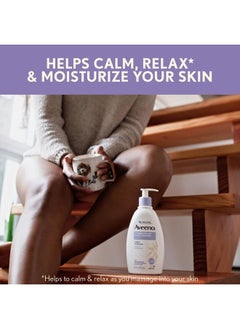 Aveeno Stress Relief Moisturizing Body Lotion with Lavender Scent, Natural Oatmeal to Calm & Relax, Non-Greasy Daily Stress Relief Lotion, 12 fl. oz  - Image 2