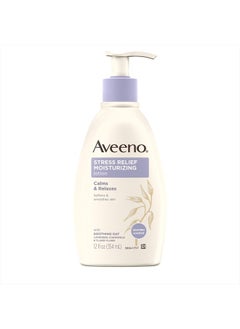 Aveeno Stress Relief Moisturizing Body Lotion with Lavender Scent, Natural Oatmeal to Calm & Relax, Non-Greasy Daily Stress Relief Lotion, 12 fl. oz  - Image 1