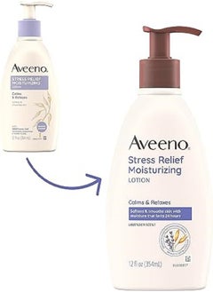 Aveeno Stress Relief Moisturizing Body Lotion with Lavender Scent, Natural Oatmeal to Calm & Relax, Non-Greasy Daily Stress Relief Lotion, 12 fl. oz  - Image 5