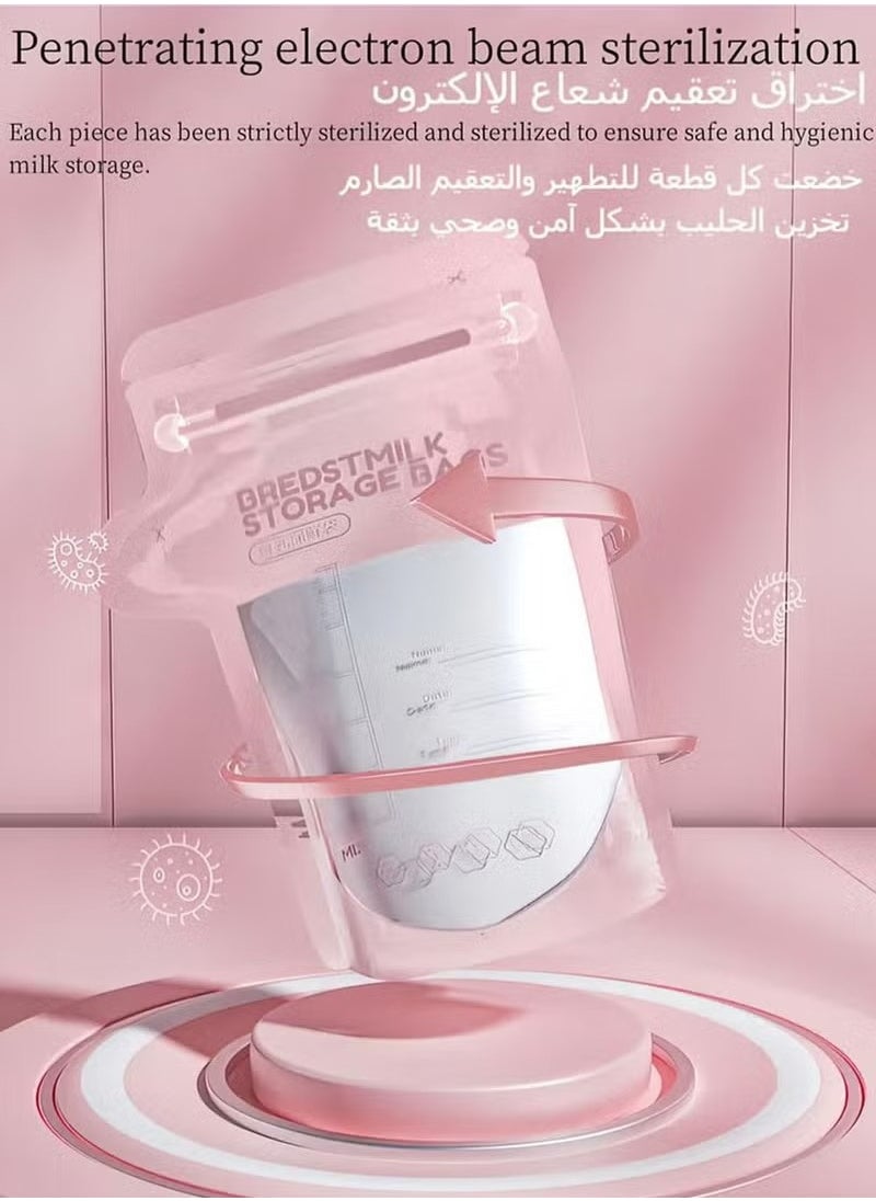 30 Piece Baby Self-standing Bottom Design Breast Milk Storage Bags With Pour Spout for Breastfeeding, Self-Standing Bag, Space Saving Flat Profile