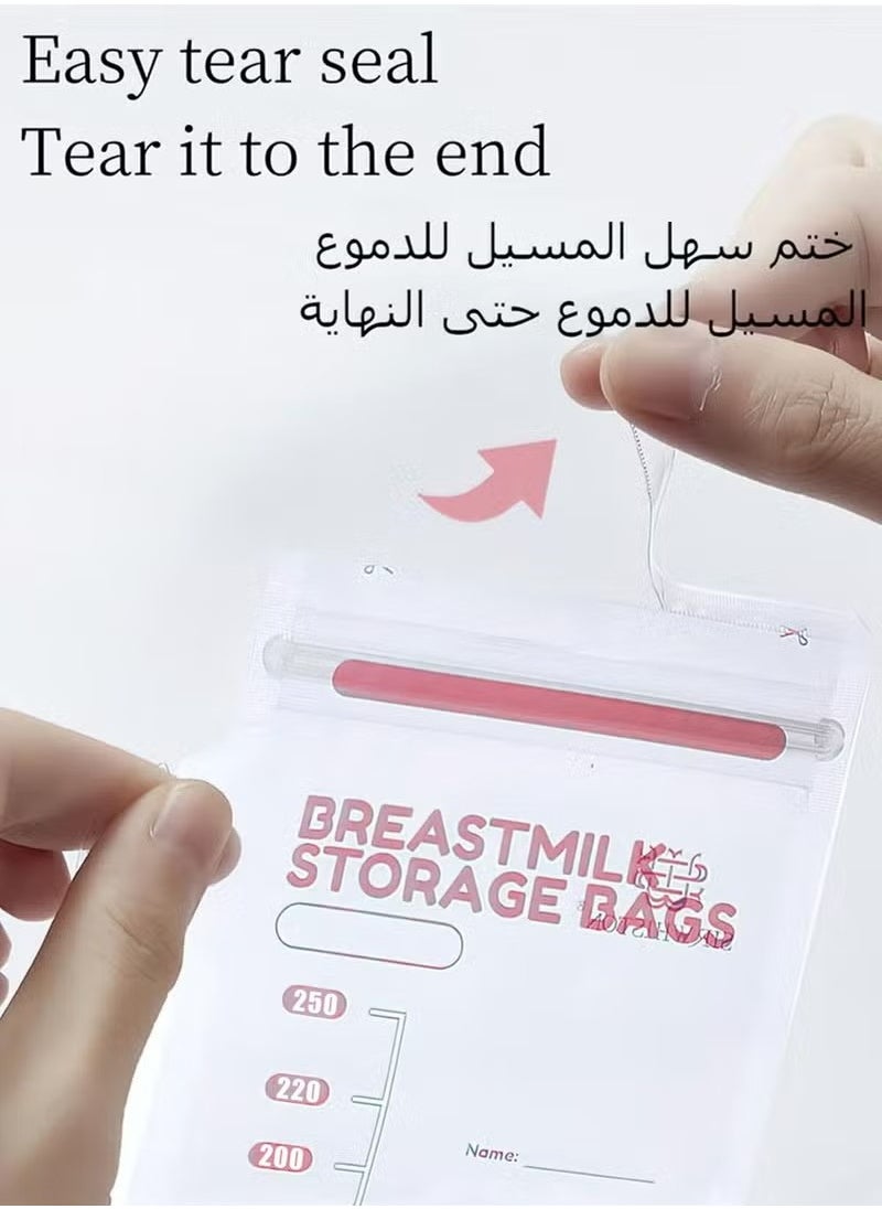 30 Piece Baby Self-standing Bottom Design Breast Milk Storage Bags With Pour Spout for Breastfeeding, Self-Standing Bag, Space Saving Flat Profile