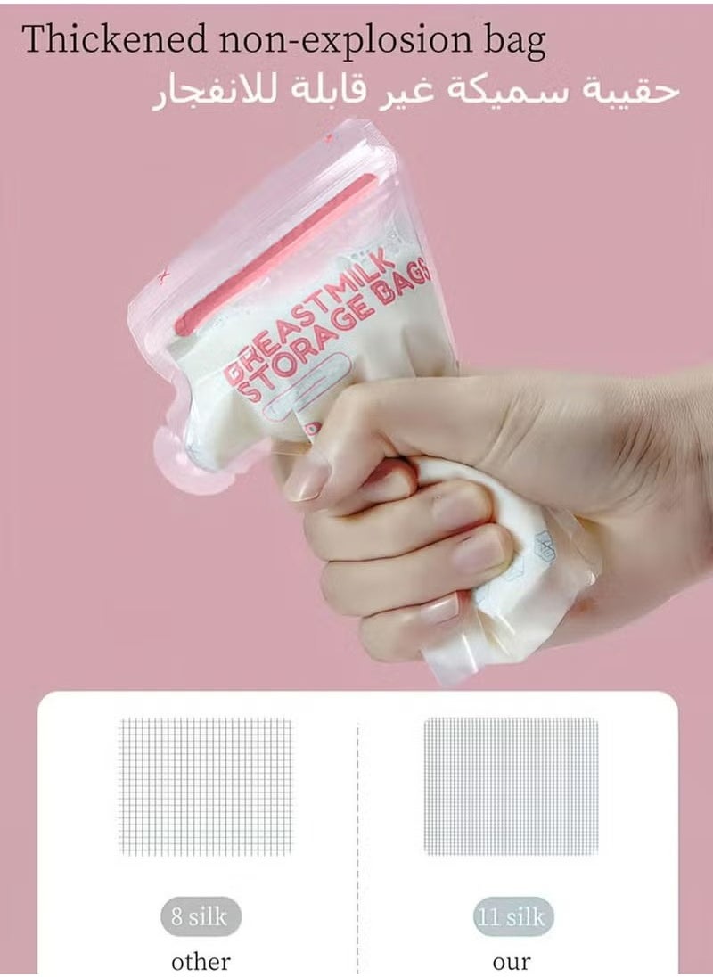 30 Piece Baby Self-standing Bottom Design Breast Milk Storage Bags With Pour Spout for Breastfeeding, Self-Standing Bag, Space Saving Flat Profile