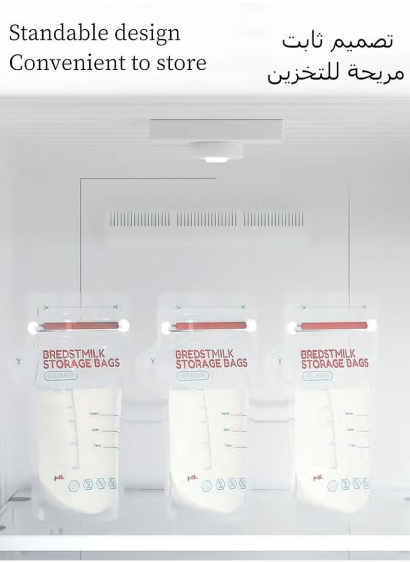 30 Piece Baby Self-standing Bottom Design Breast Milk Storage Bags With Pour Spout for Breastfeeding, Self-Standing Bag, Space Saving Flat Profile