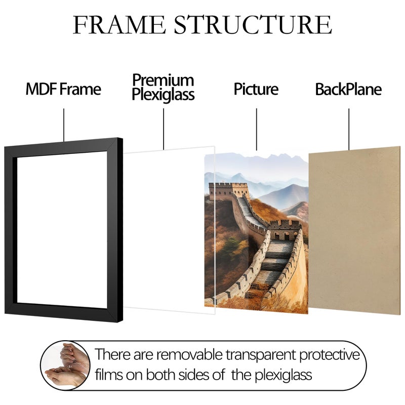 Picrit 11x17 Picture Frame, Photo Frame for Wall Mounting Display, Black - Image 5