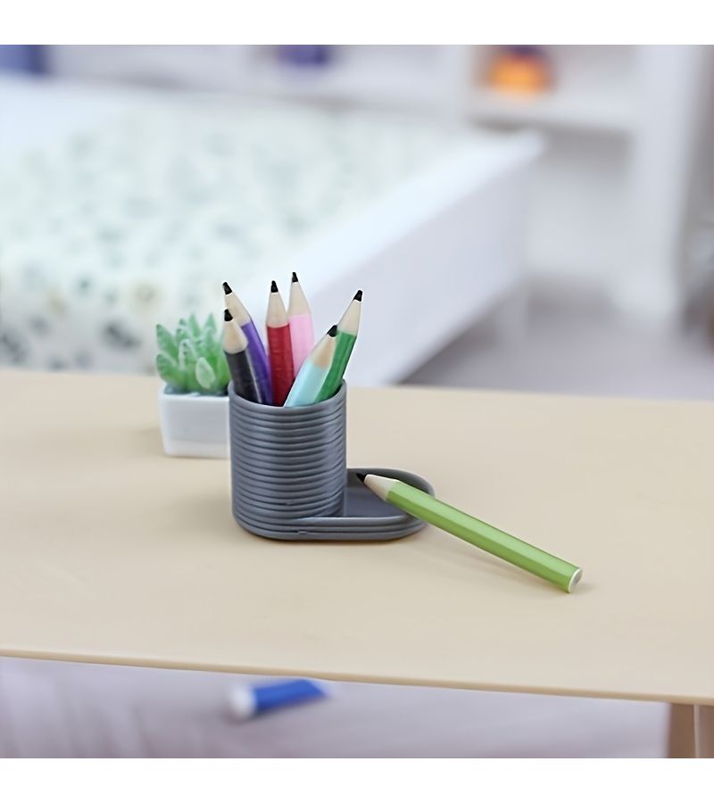 Miniature Colored Pencils Set of 3 or 6 With Holder Dollhouse Decoration Stationery Desk Ornament Photography Prop - Image 3