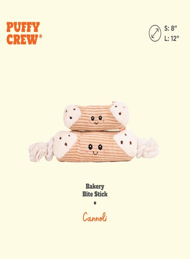 لعبة كلب قطيفة تصدر صوتاً من مجموعة Puffy Crew، مجموعة Bakery Bite_Stick، 8 بوصات، للكلاب الصغيرة والمتوسطة (كانولي، صغير) - Image 3