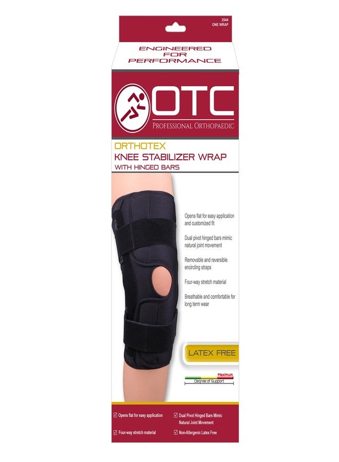 OTC Knee Stabilizer Wrap, Hinged Bars, Orthotex, Black, 2X-Large - Image 5