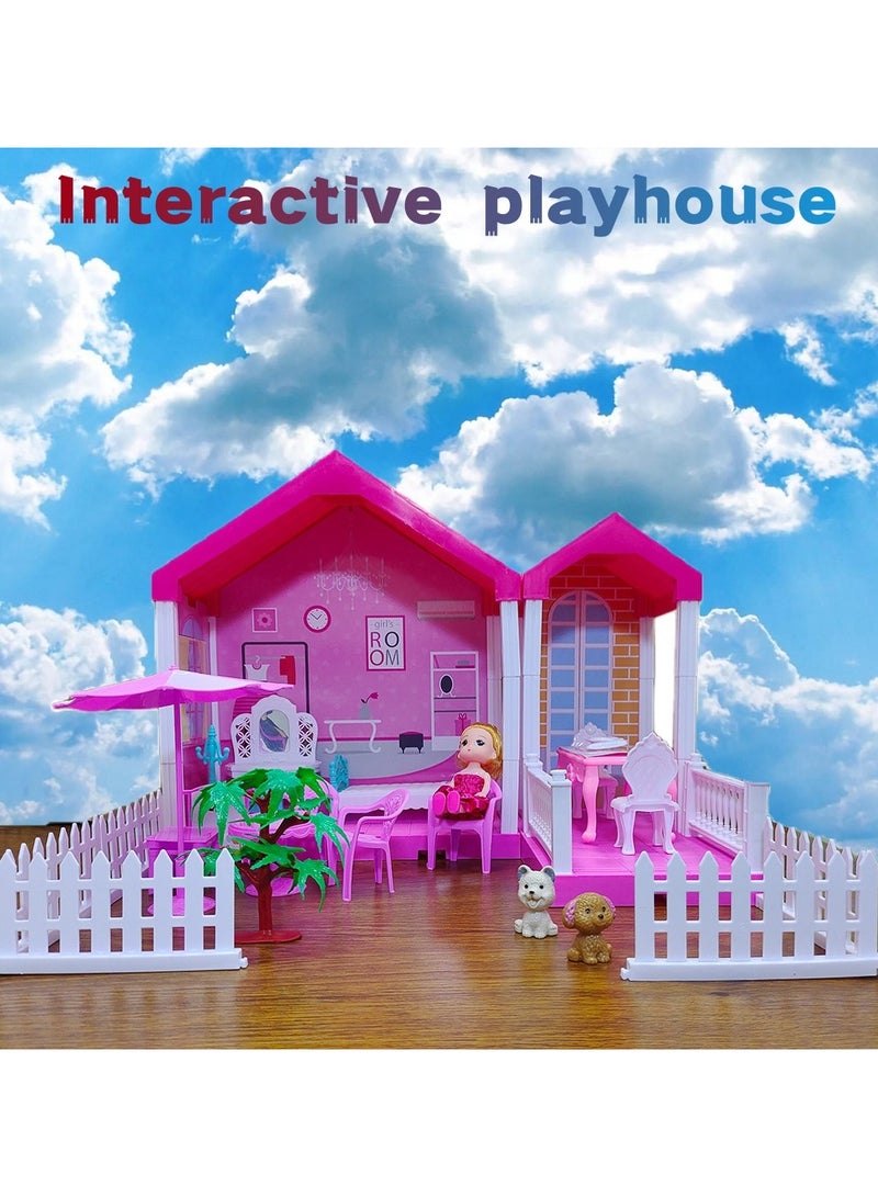 67 Pcs Doll House Building Toys - Doll Figure with Furniture, Accessories, Pets - Image 5