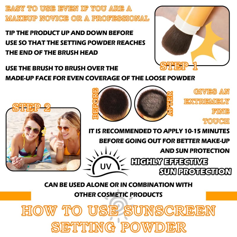 WYBLZPXZ Mineral Sunscreen Setting Powder SPF50 PA++ for Face,Long-Lasting Oil Control Sunscreen Brush Powder,Matte Transparent Facial Powder Sunscreen,All Skin - Image 4