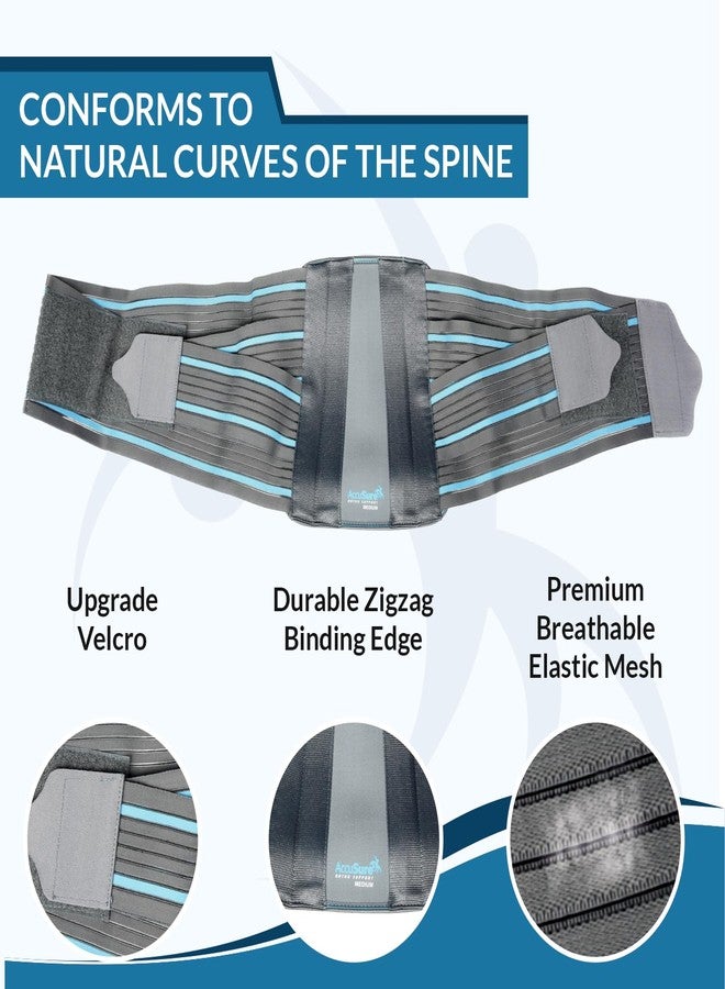 AccuSure Contoured Lumbo Sacral LS Support Belt For Lower Back Brace Support, Posture Correction, Back Pain Relief For Men and Women (L) - Image 5