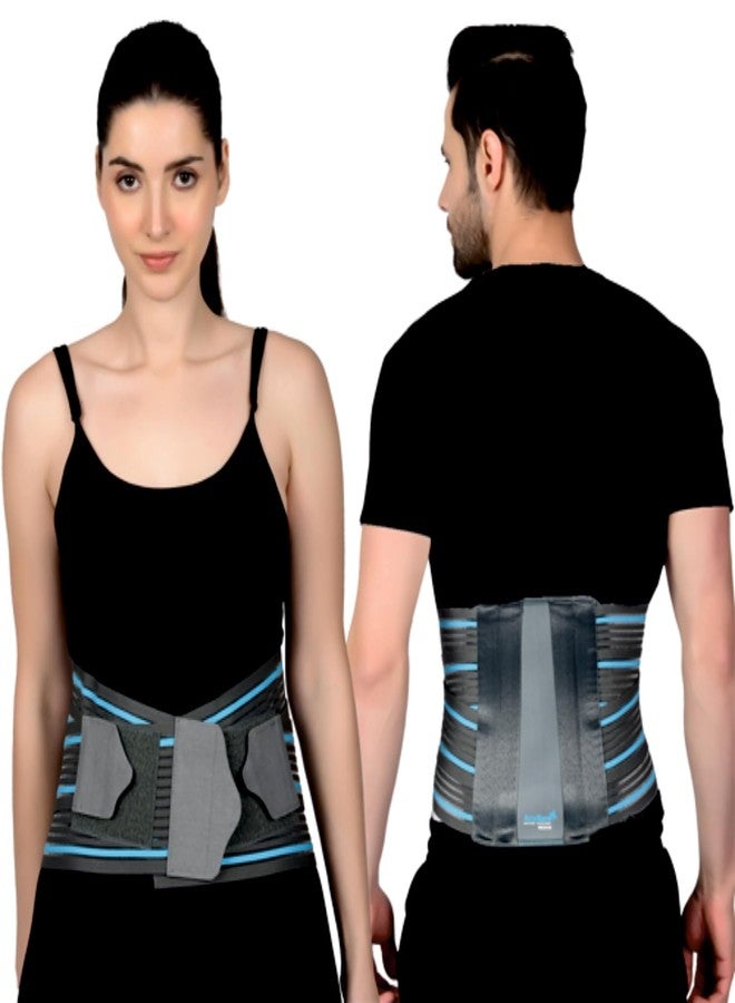 AccuSure Contoured Lumbo Sacral LS Support Belt For Lower Back Brace Support, Posture Correction, Back Pain Relief For Men and Women (L) - Image 1