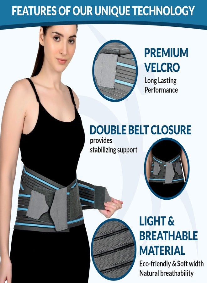 AccuSure Contoured Lumbo Sacral LS Support Belt For Lower Back Brace Support, Posture Correction, Back Pain Relief For Men and Women (L) - Image 2