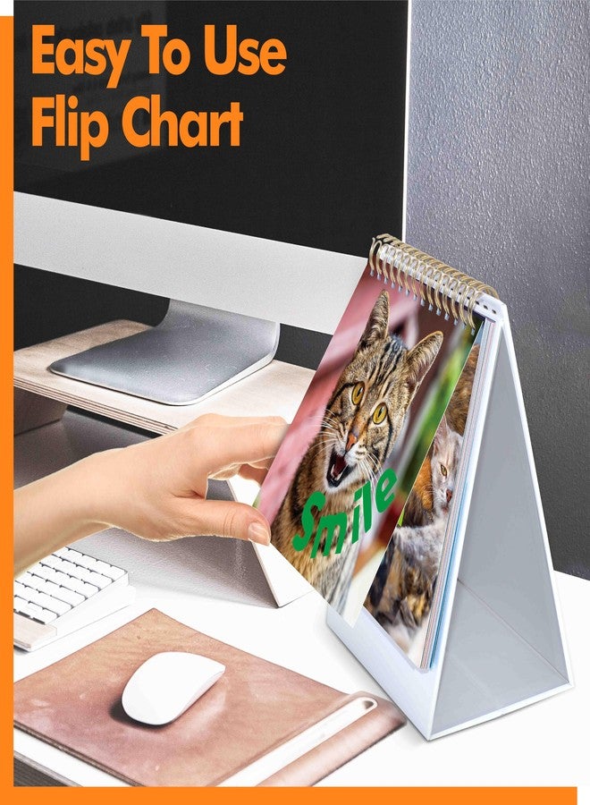 Gethelud 40 Pages Funny Desk Sign, 34 Different Fun and Flip-Over Messages plus 6 Erasable Blank Pages, Funny Desktop Flip Book for Office Gifts Desk Accessories (Cat Design) - Image 5