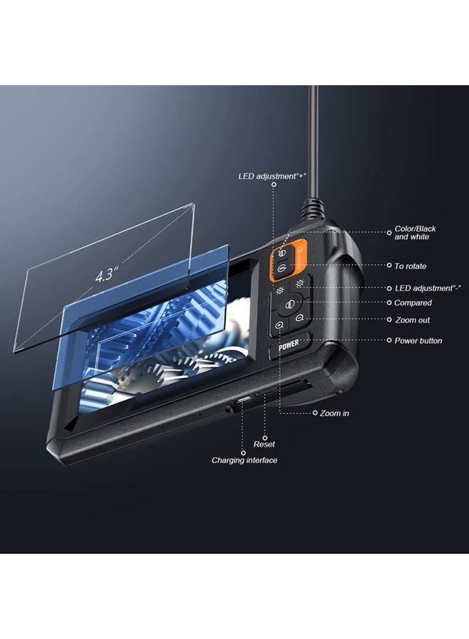 Orange Dual Lens 8mm Digital Borescope 4 3 Inch IPS Display 10m Cable For Car Repair - Image 5