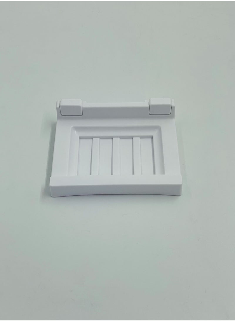 Uni flo Soap Dish White - Self Adhesive Wall Mounted Rustproof Soap Tray for Bathroom Shower and Kitchen - Made in UAE  - Image 3