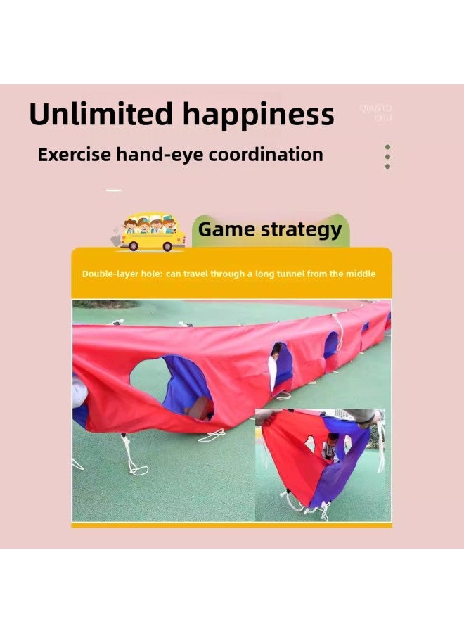 Kindergarten Centipede Hole Drilling Game Children's Body Intelligent Lattice Jumping Outdoor Activity Props Sensory Training Equipment-Color:3 M Single Layer (color Remarks) - Image 2