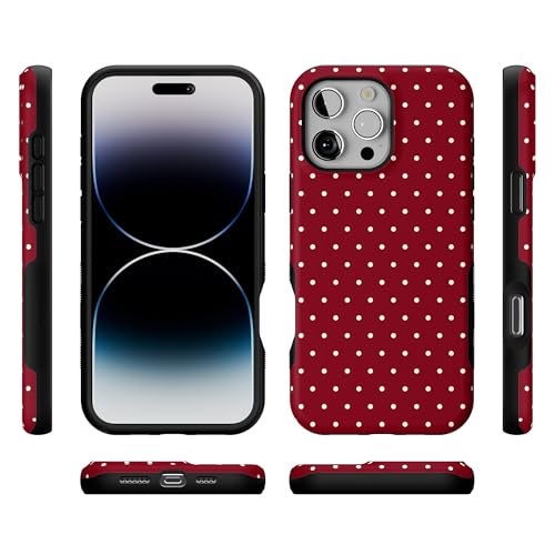 Casely iPhone 16 Pro Max Case | On the Dot | Maroon Polka Dot | Bold Protective Design | MagSafe Compatible Design - Image 5